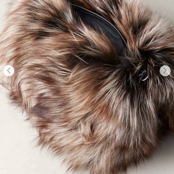 Luxurious Overland Real Silver Fox Fir Muff Clutch - Brown - Picture 5 of 8